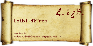 Loibl Áron névjegykártya
